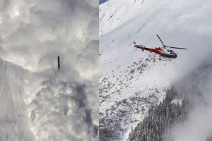 瑞士科学家用火药炸雪山 收集雪崩数据