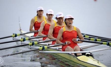 china wins womens quadruple sculls gold