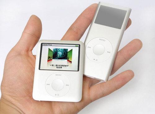图为:新ipod nano具备cover flow唱片封面浏览功能
