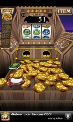 这款《硬币海盗》就是手机版的推币机,在游戏开始时会给玩家50枚金币