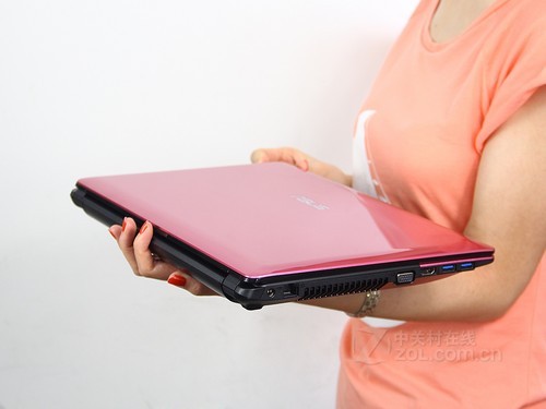 华硕a45粉色 外观图