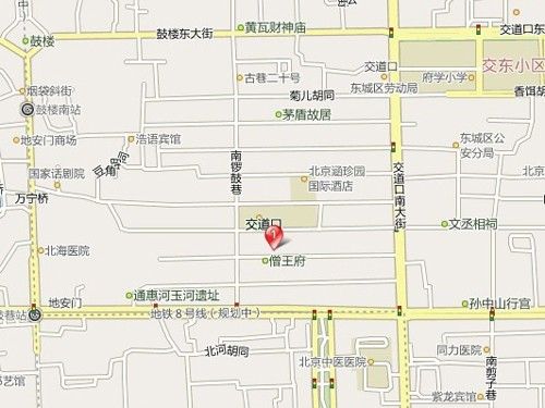 图为:南锣鼓巷地图
