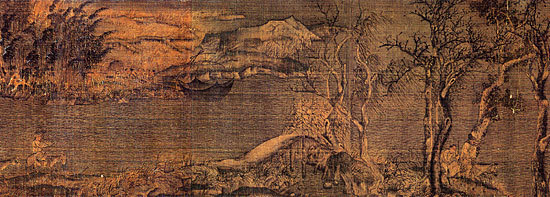 五代赵干:江行初雪图