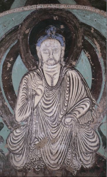 (图9莫高窟第254窟 西壁 白衣佛 北魏)