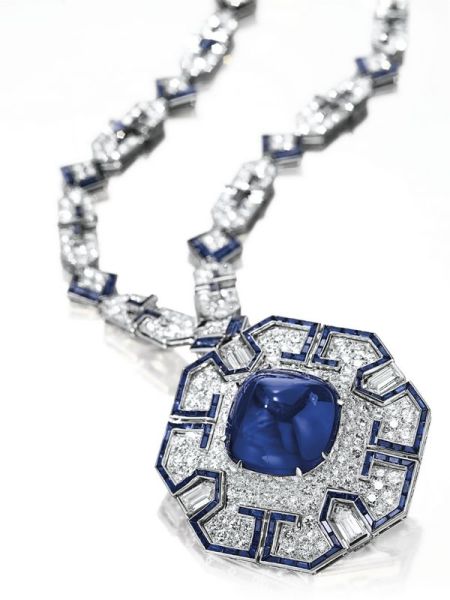 bvlgari 宝格丽蓝宝石及钻石项链,1969 年.