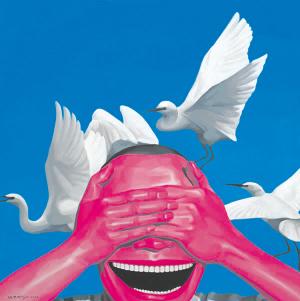 岳敏君作品 《天空·动物·人》 保利夜场以268万成交往往说"细节决定