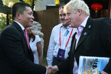 曹国伟与伦敦市长鲍里斯约翰逊见面