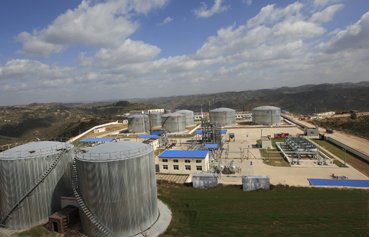 俯瞰野山联合站截至2009年5月底,延长油田公司永宁采油厂强化管理,严