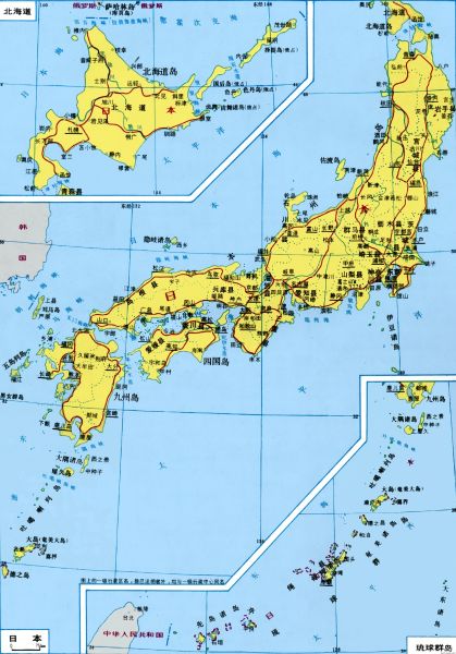 日本地图县城分布图片