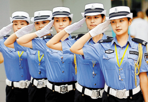 西安交警女子示范岗