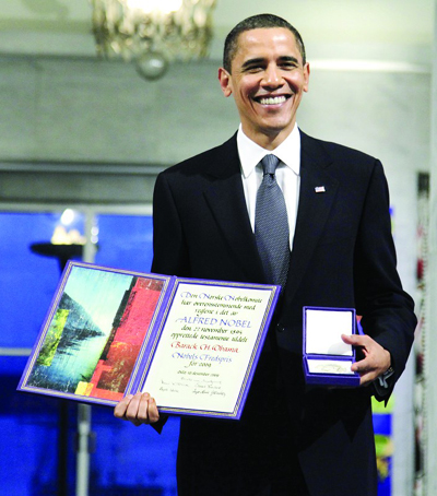 奥巴马领取诺贝尔和平奖 奥巴马领奖语录