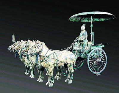 铜车马昨到上海滩(图)