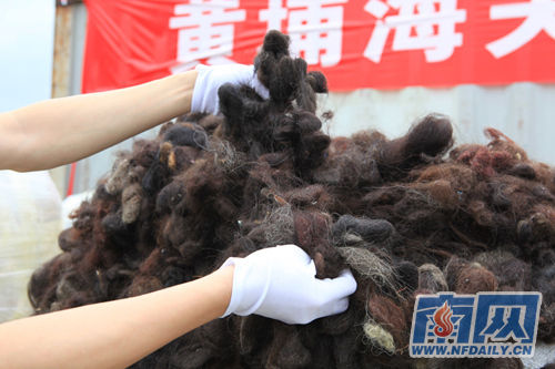 头发里的猫腻穗海关查获4吨废人发洋垃圾