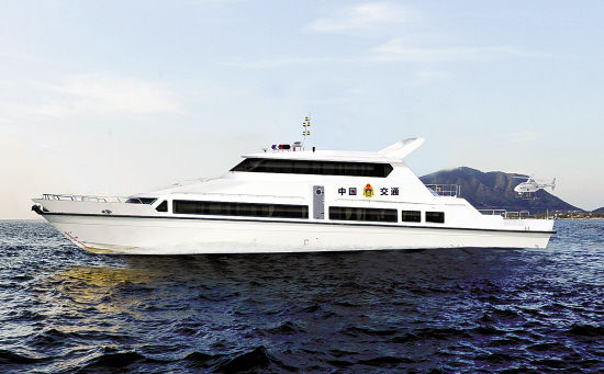 交通执法船设有停机坪