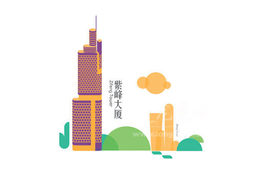 紫峰大厦简笔图片