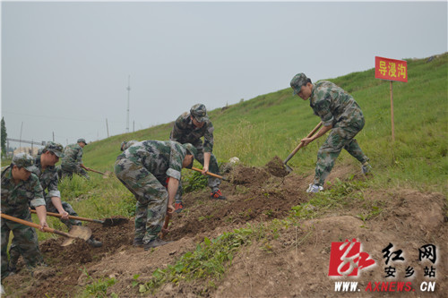窝集训现场参训人员装沙袋堵漏洞红网安乡站5月23日讯(通讯员 王良福