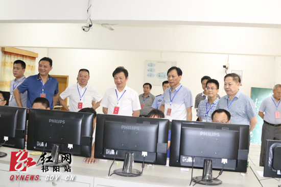 6月8日上午,祁阳县委书记魏湘江在邓年生,邓晓阳,柏曼红,雷秀新等县