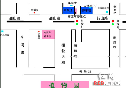 湖南省植物园地理位置图片