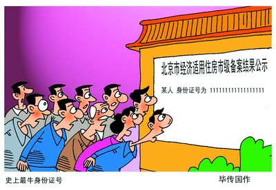 毕传国在北京市经济适用住房市级备案结果公示中,出现一名身份证号