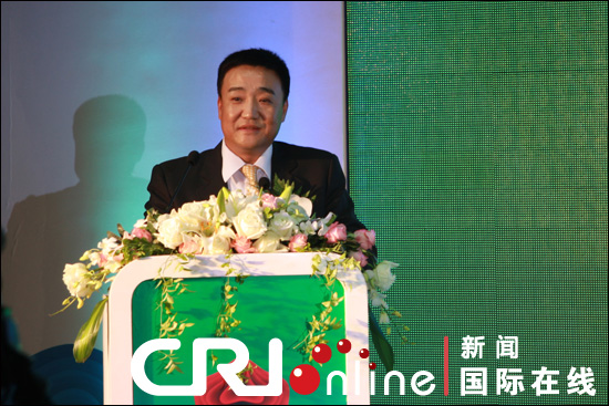 陈均 摄北京繁荣文化发展有限公司董事长马镇根发言.