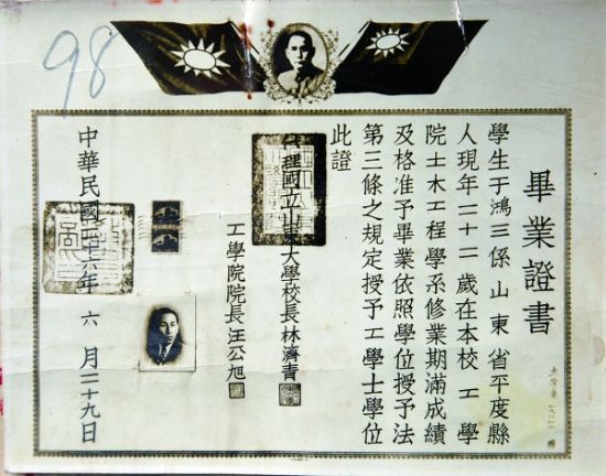 国立山东大学毕业证(青岛市档案馆提供)罗荣桓臧克家之前我们提到的