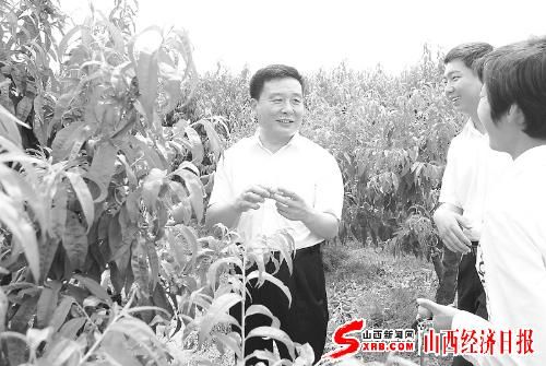 侯马农商银行党委书记,董事长李俊跃(左一)带领客户部人员深入农民