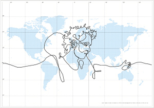 一笔画世界地图简图图片