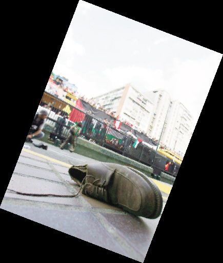 抗议方式扔鞋图