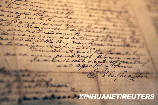 美国首任总统乔治-华盛顿给侄子信件将被拍卖