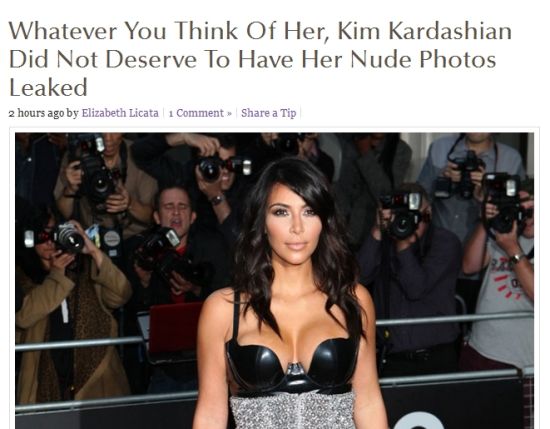 金-卡戴珊裸照曝出引争议，有媒体为她抱不平