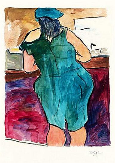 图文:鲍勃迪伦丹麦办画展-红狮酒吧的妇女