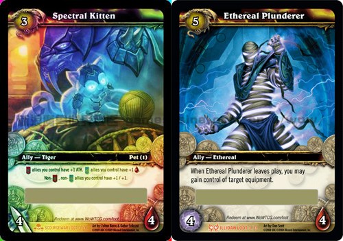 幽灵虎宝宝卡牌(左)与灵魂商人卡牌(右)