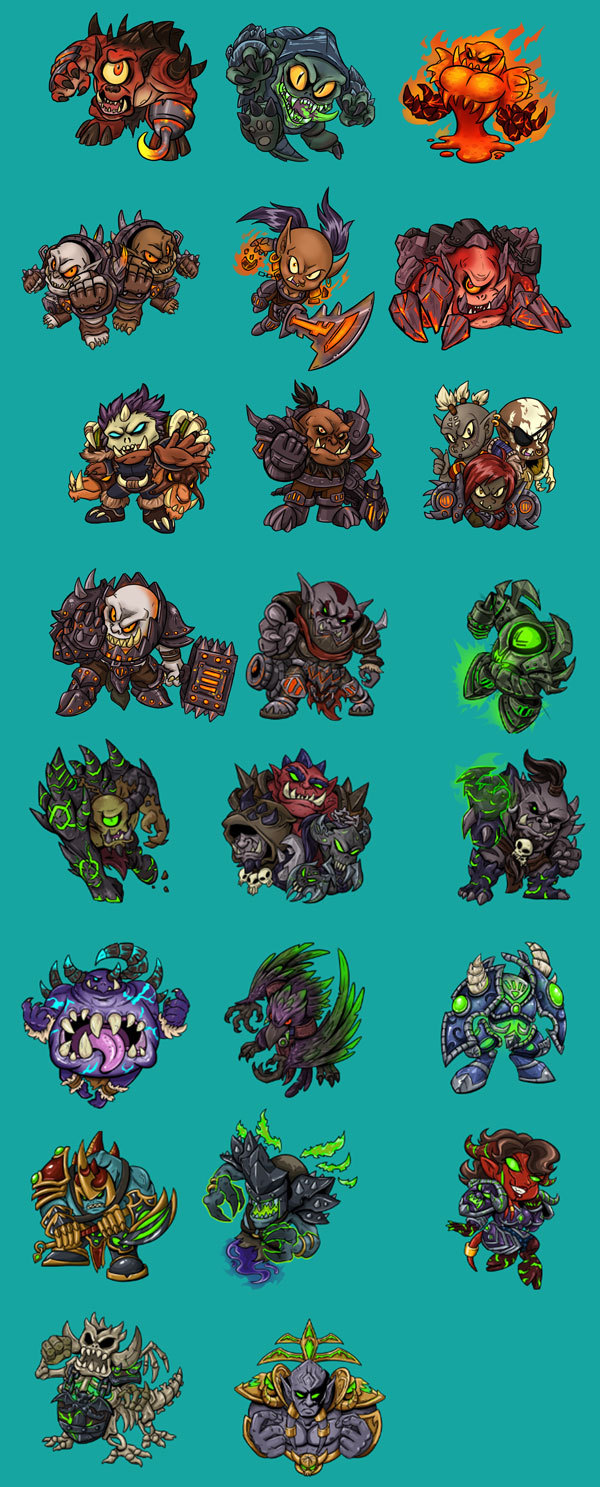 激萌的黑石地狱火q版全家福-魔兽世界专区