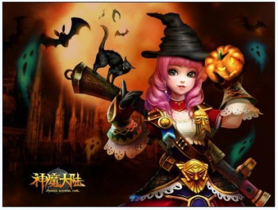 《神魔大陆》万圣节壁纸-小loli女巫( >>>参与新闻红领金