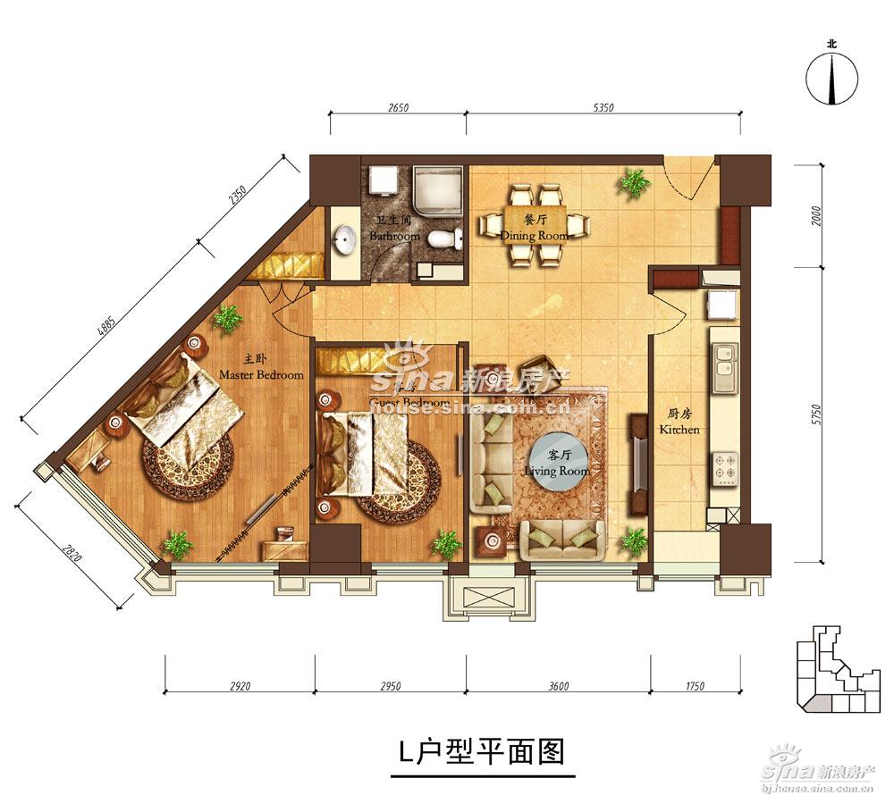 朝阳首府 户型展示 l两室两厅一卫