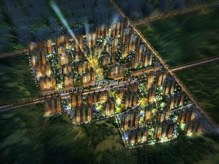 天洋城 规划图 鸟瞰夜景效果图