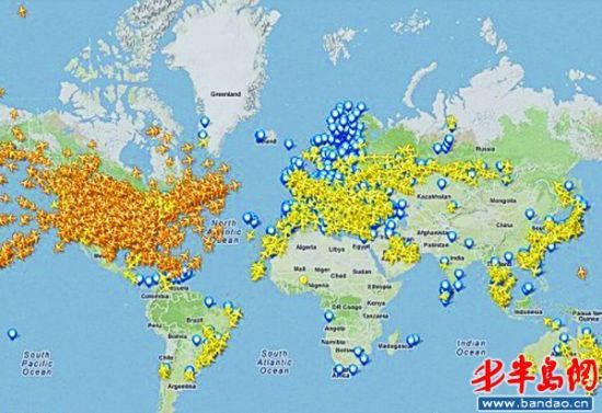 全球航线图 实时图片