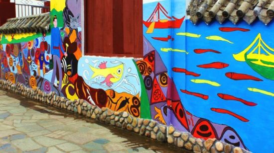 在舟山壁画村 寻找失去的童年记忆(组图)