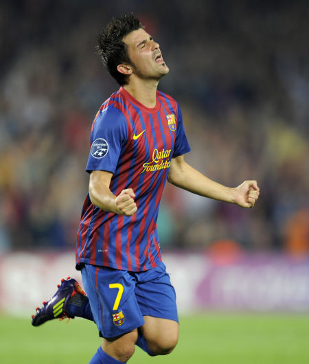 比利亚久违的进球