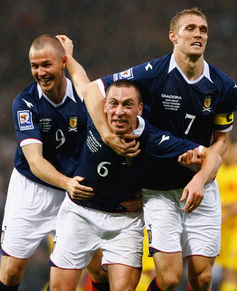 图文getty09年精彩体育图片之足球弗莱彻庆祝进球