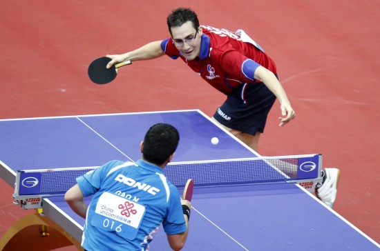 当日,在荷兰鹿特丹阿侯伊体育馆举行的2011年世界乒乓球(单项)锦标赛